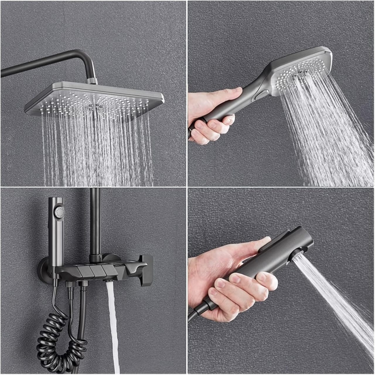 4-in-1 Digital Piano Shower Head – Music, LED Light, Temperature Display & Spray Modes